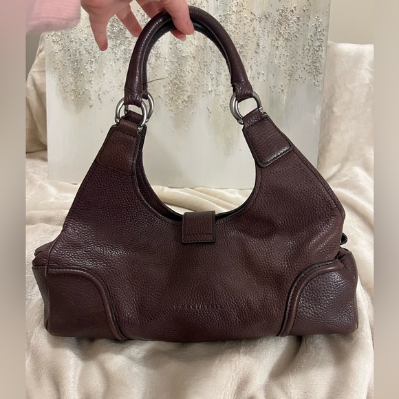 COCCINELLE Italian Leather Dark Brown Leather Shoulder Bag - Picture 2 of 16